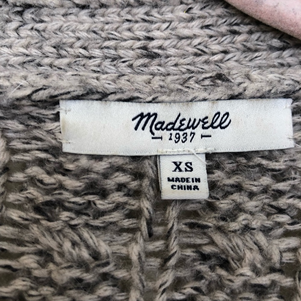Madewell Panel-stitch open cardigan grey XS - Picture 4 of 8